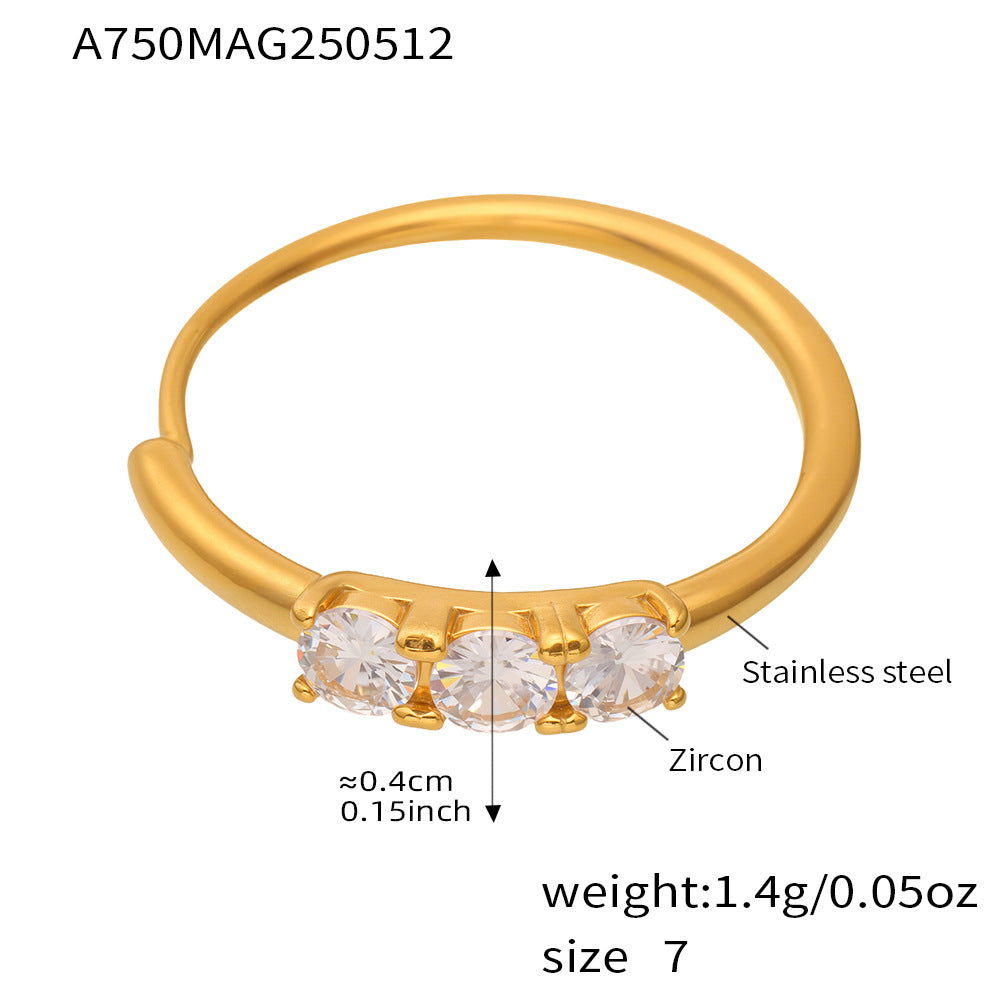 Anillos finos ajustables de circonita 5A