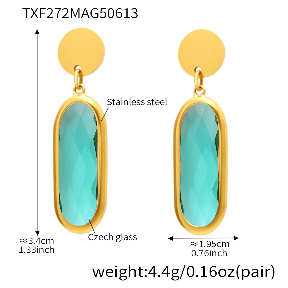 Pendientes circulares de cristal tallado