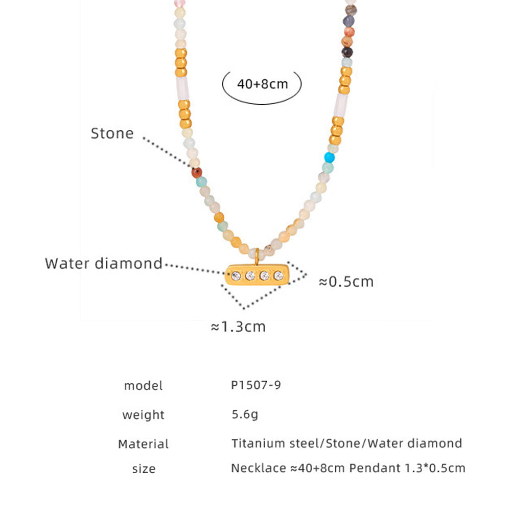 Collar con colgante de piedra natural