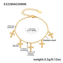 Pulsera cruzada de acero inoxidable y color dorado