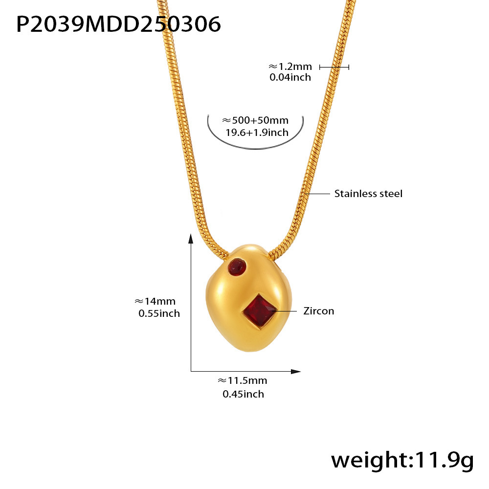 Geometric Irregularity Cubic Zirconia Pendant Necklace