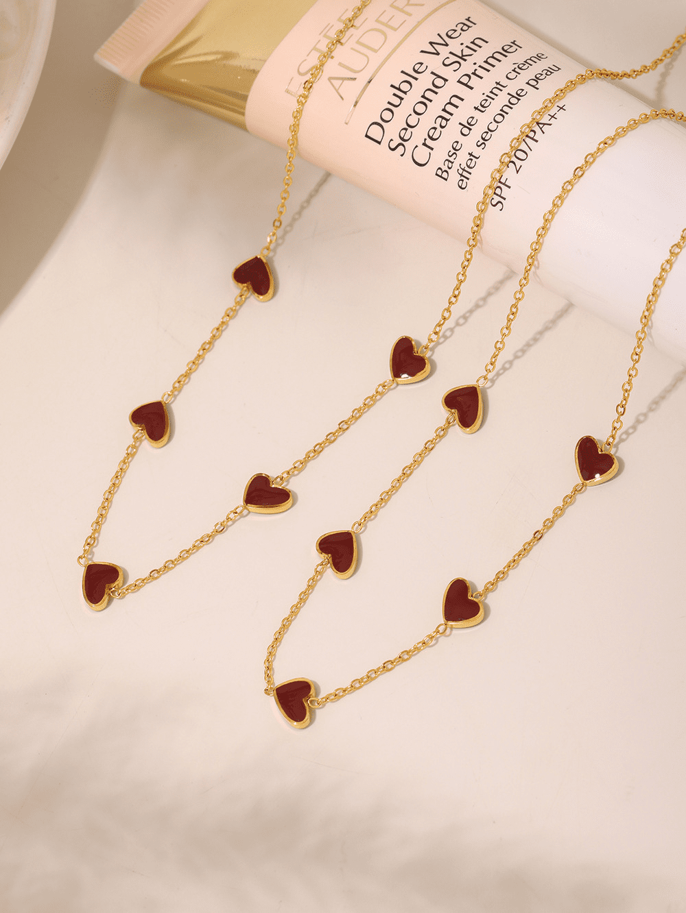 Love-Locked Heart Enamel Pendant Necklace