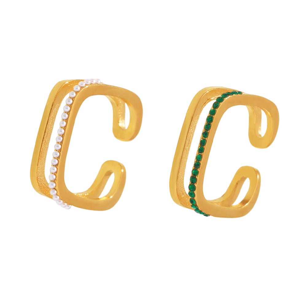 Anillo abierto de circonita cúbica