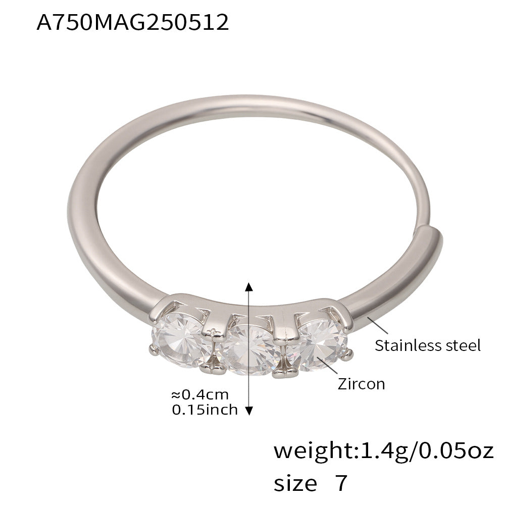 Anillos finos ajustables de circonita 5A