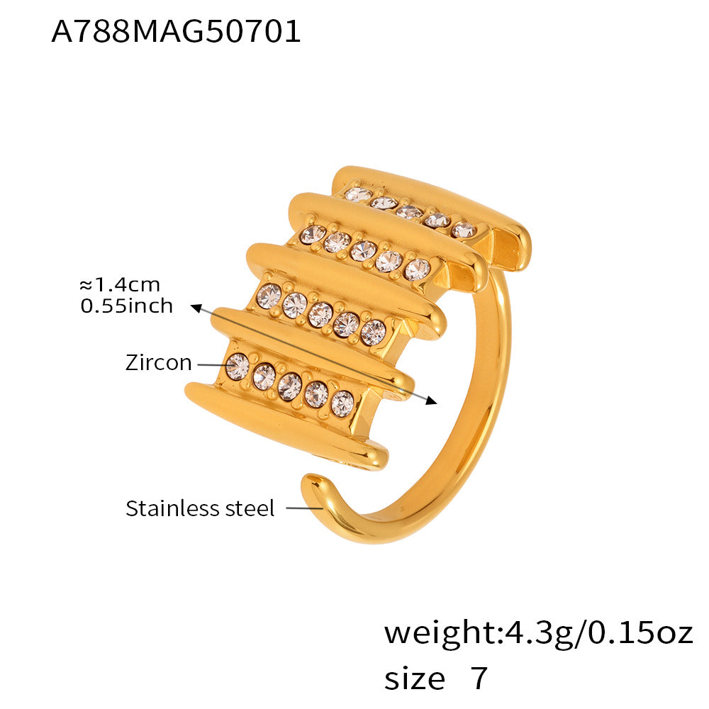 Anillo de circón Anillos cuadrados abiertos