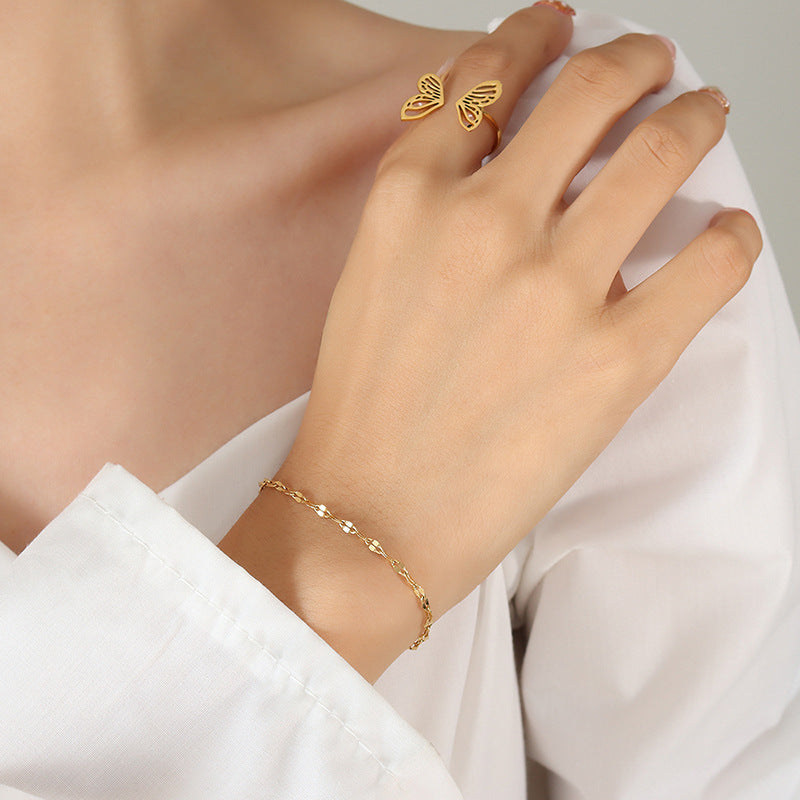 Pulsera sexy de labios ensanchados de acero inoxidable