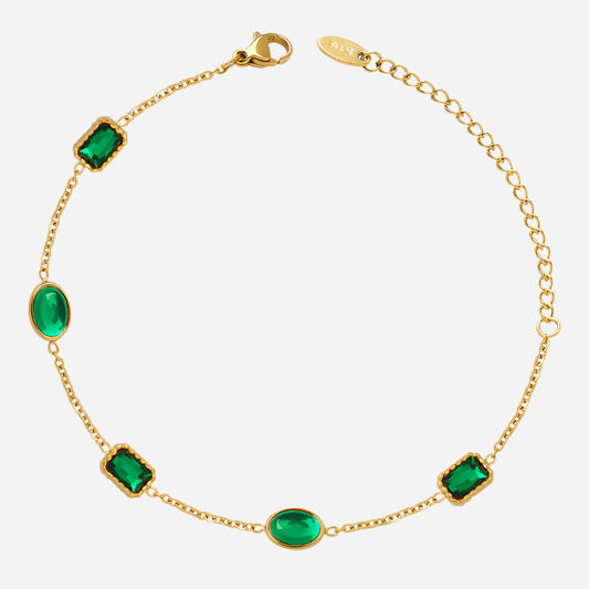 Pulseras de acero inoxidable hechas a mano con incrustaciones de circonita