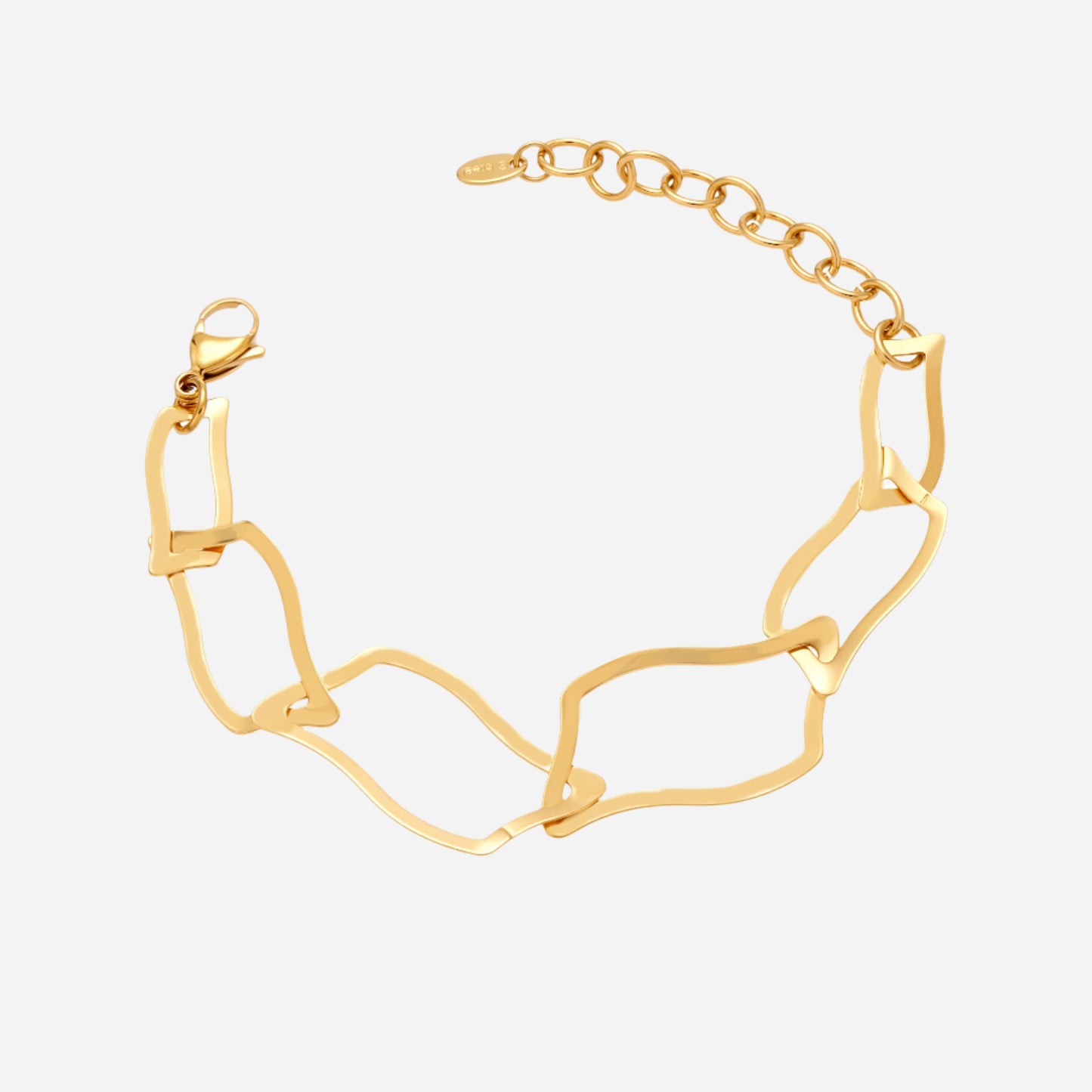 Pulsera de oro de 18 quilates con combinación de cuadriláteros irregulares