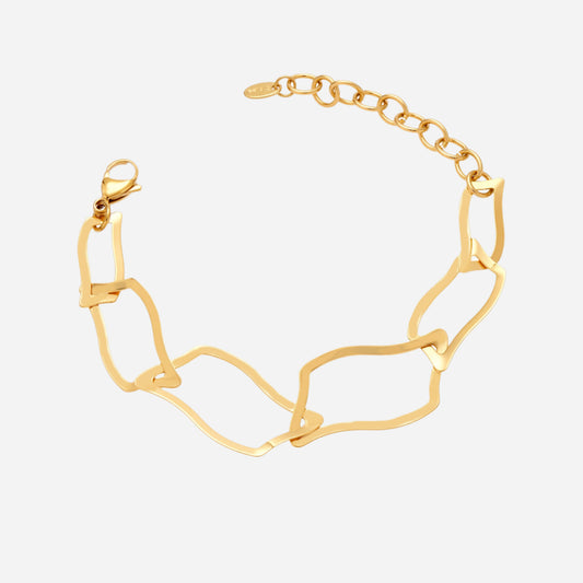 Pulsera de oro de 18 quilates con combinación de cuadriláteros irregulares