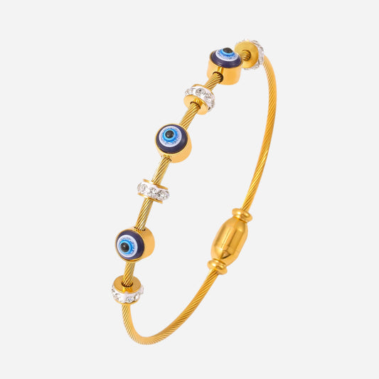 Pulseras retro con aceite de goteo de ojo del diablo