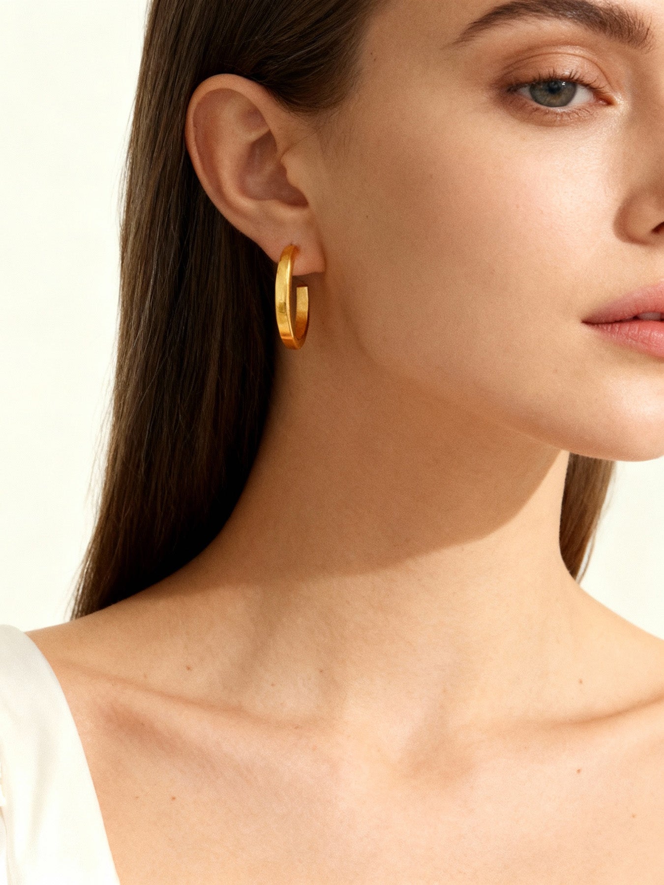 C-shaped open earrings magazine style all-match style - high-end geometric earrings