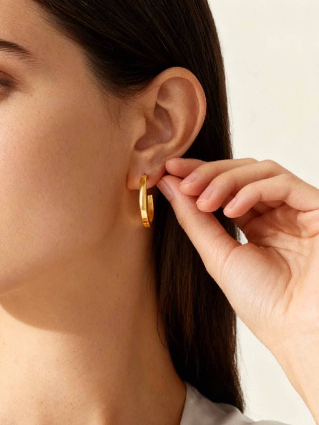 C-shaped open earrings magazine style all-match style - high-end geometric earrings