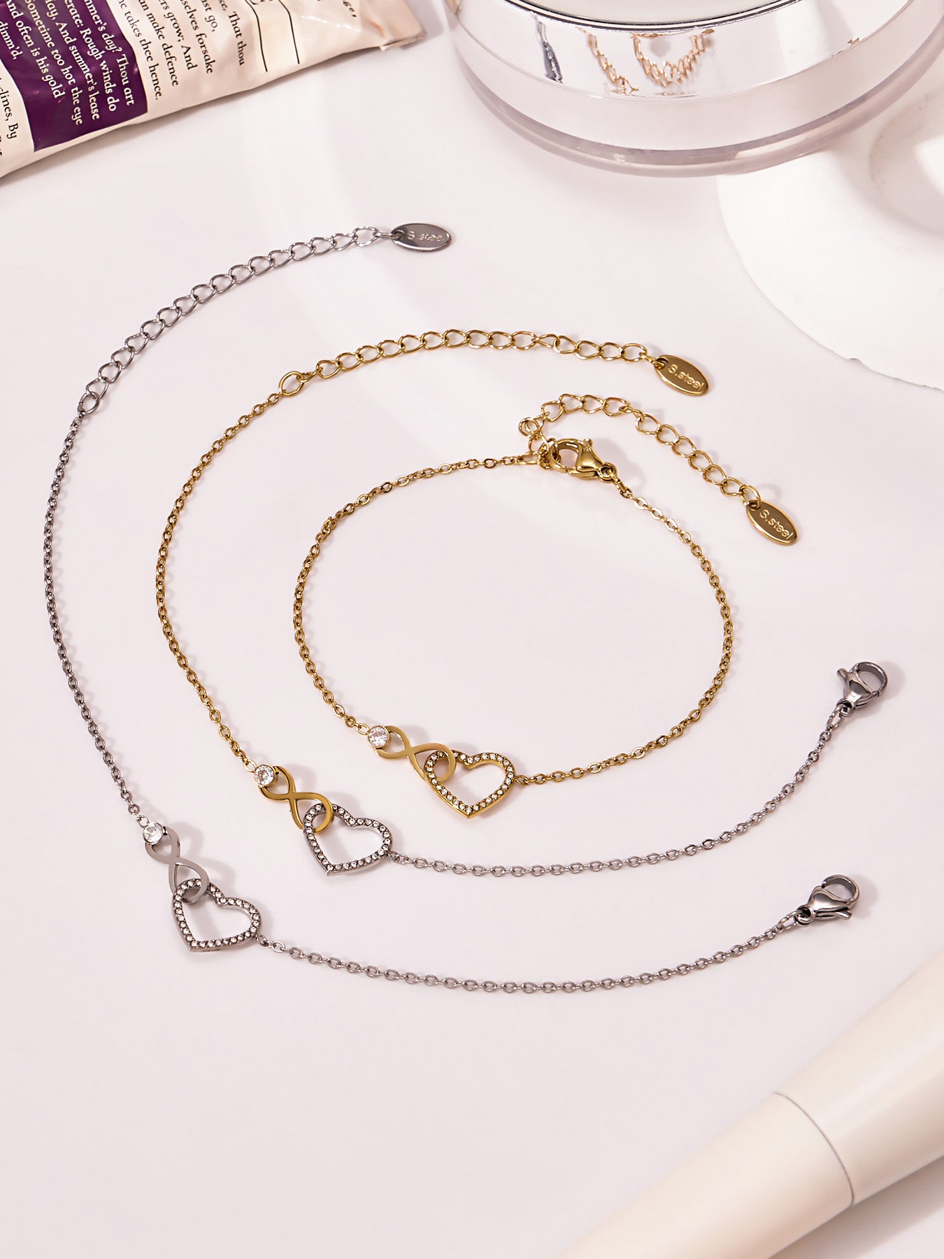 Glowing Affection Stainless Steel Zircon Bracelet