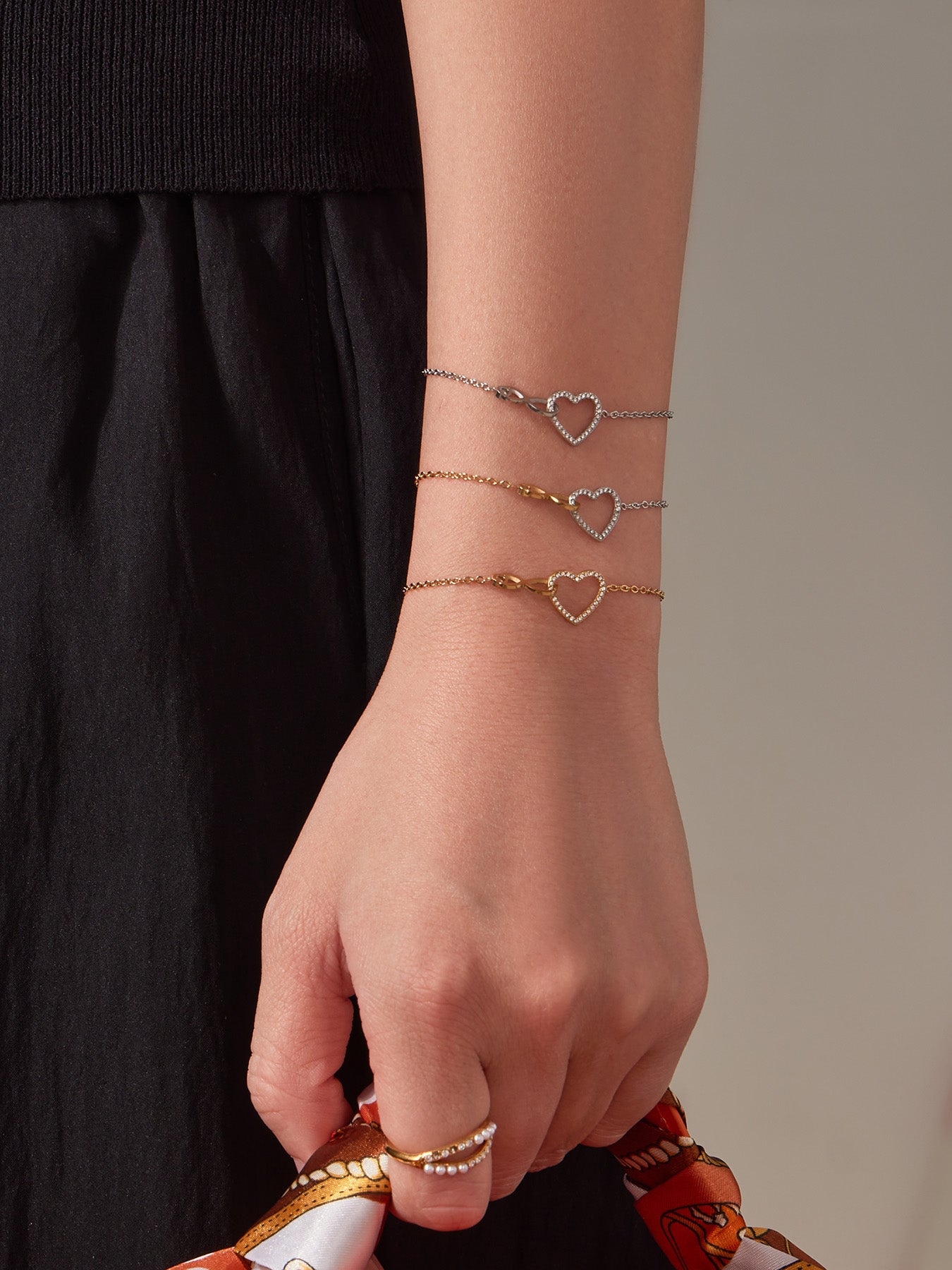 Glowing Affection Stainless Steel Zircon Bracelet