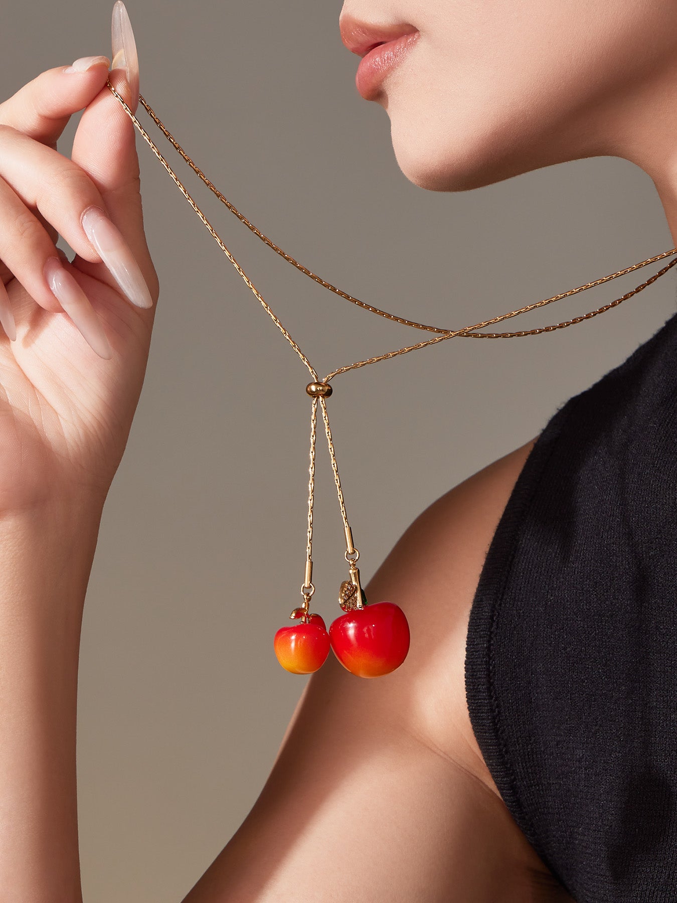 Blessed Orchard Duo Stainless Steel Zircon Necklace