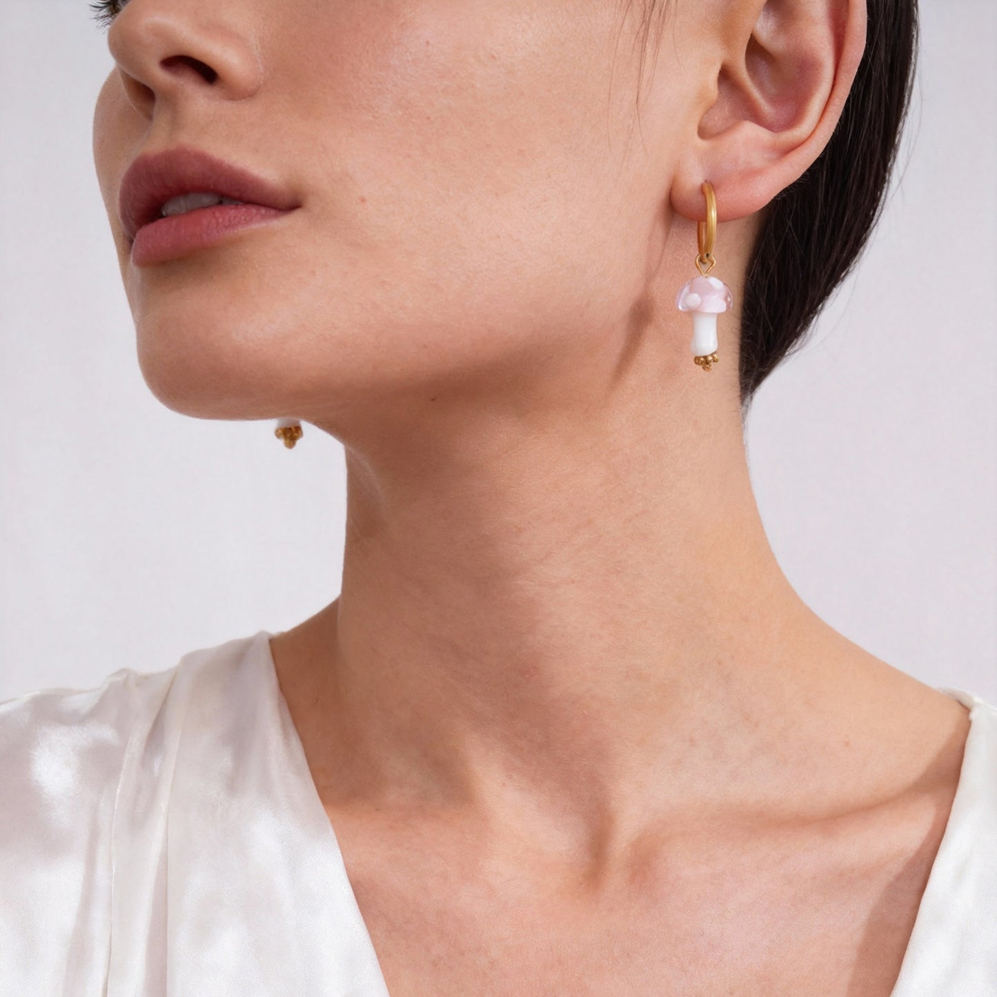 Cute Polka Dot Mushroom Shape Resin Earrings