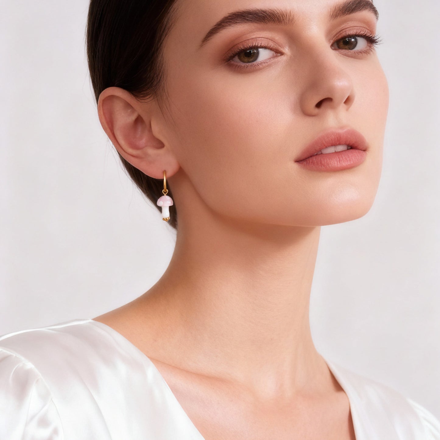 Cute Polka Dot Mushroom Shape Resin Earrings