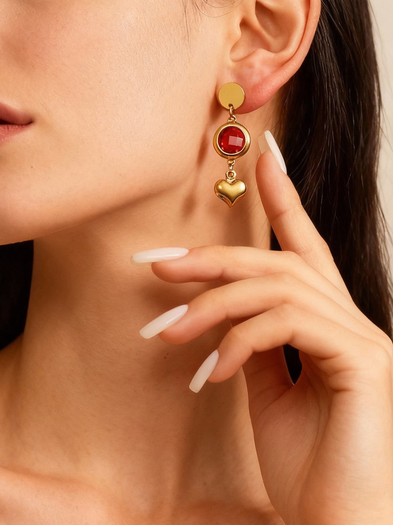 Czech handmade heart tassel earrings - every swing tells a story of love