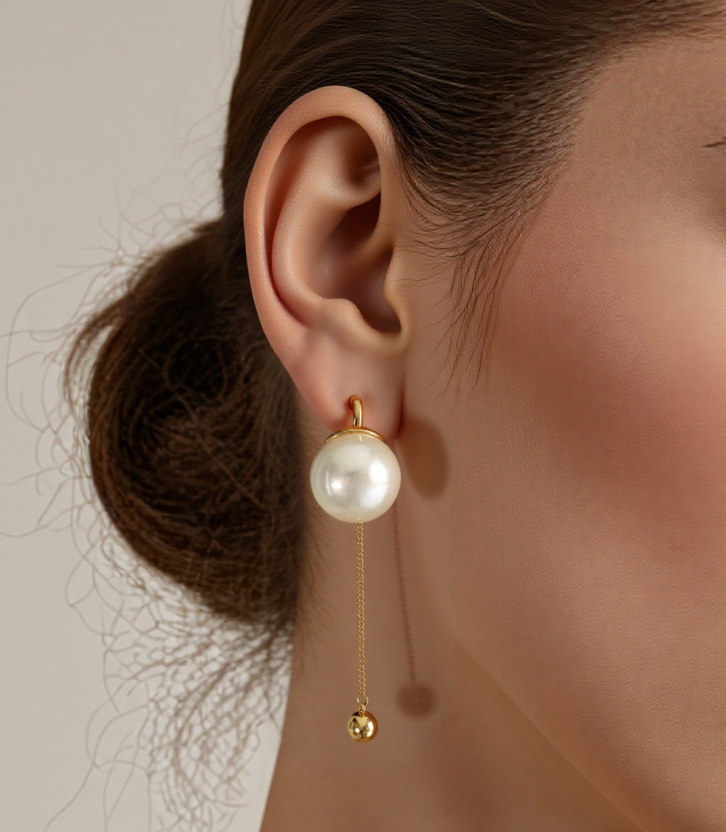 Pendientes de flecos de diseñador con detalles de perlas