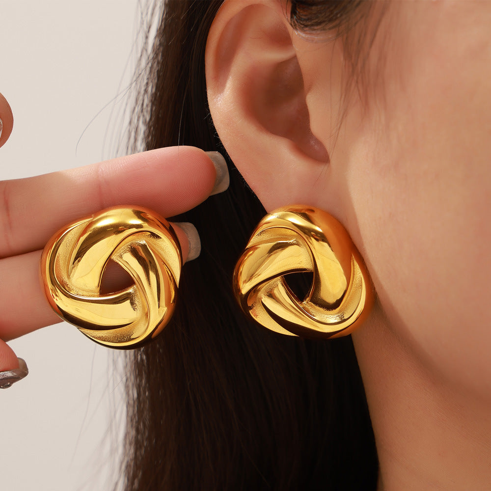 Pendientes triangulares retorcidos de acero inoxidable