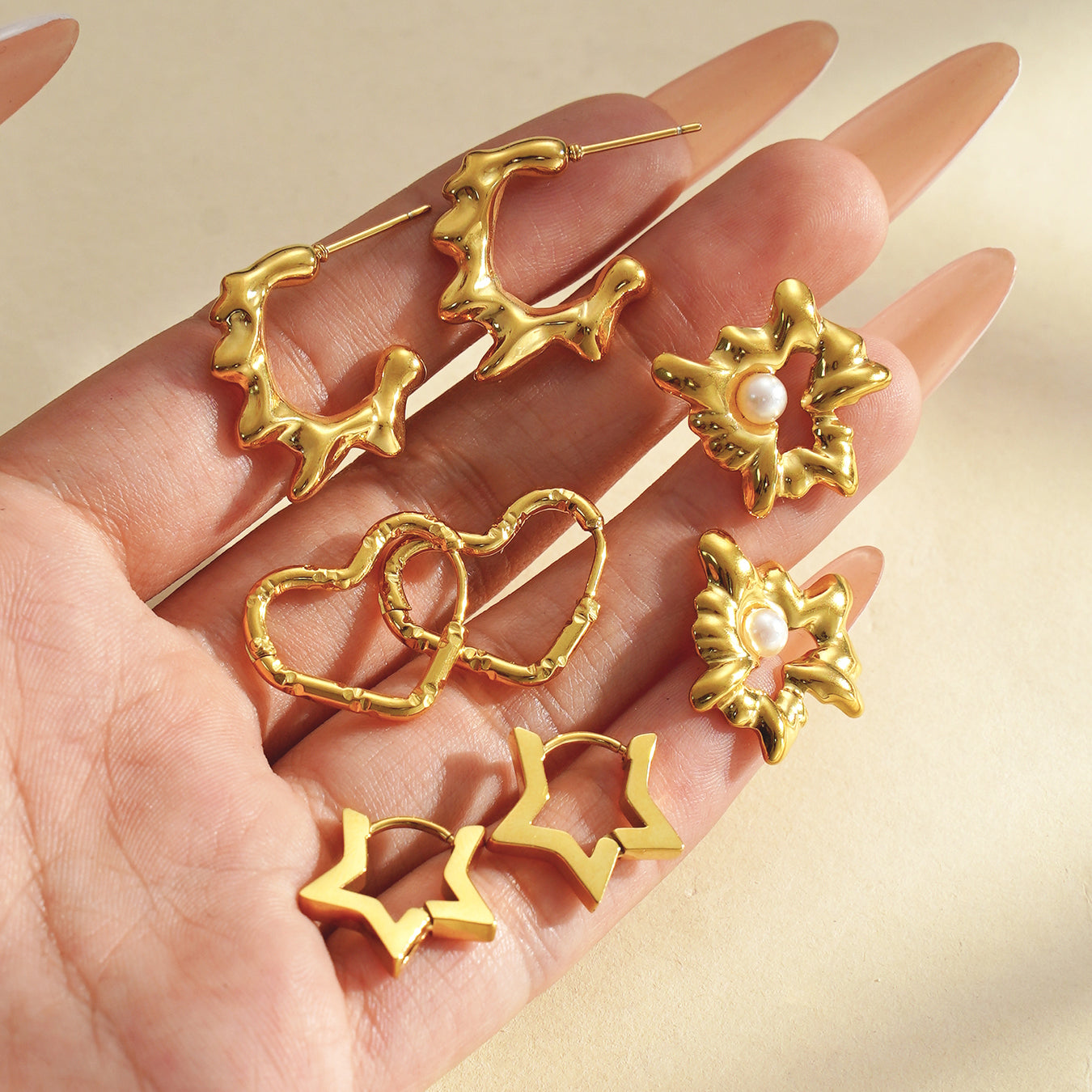 Geometric stainless steel Stud Earrings