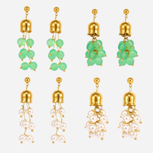 Pendientes de borlas de estilo largo con diseño de hada en acero inoxidable