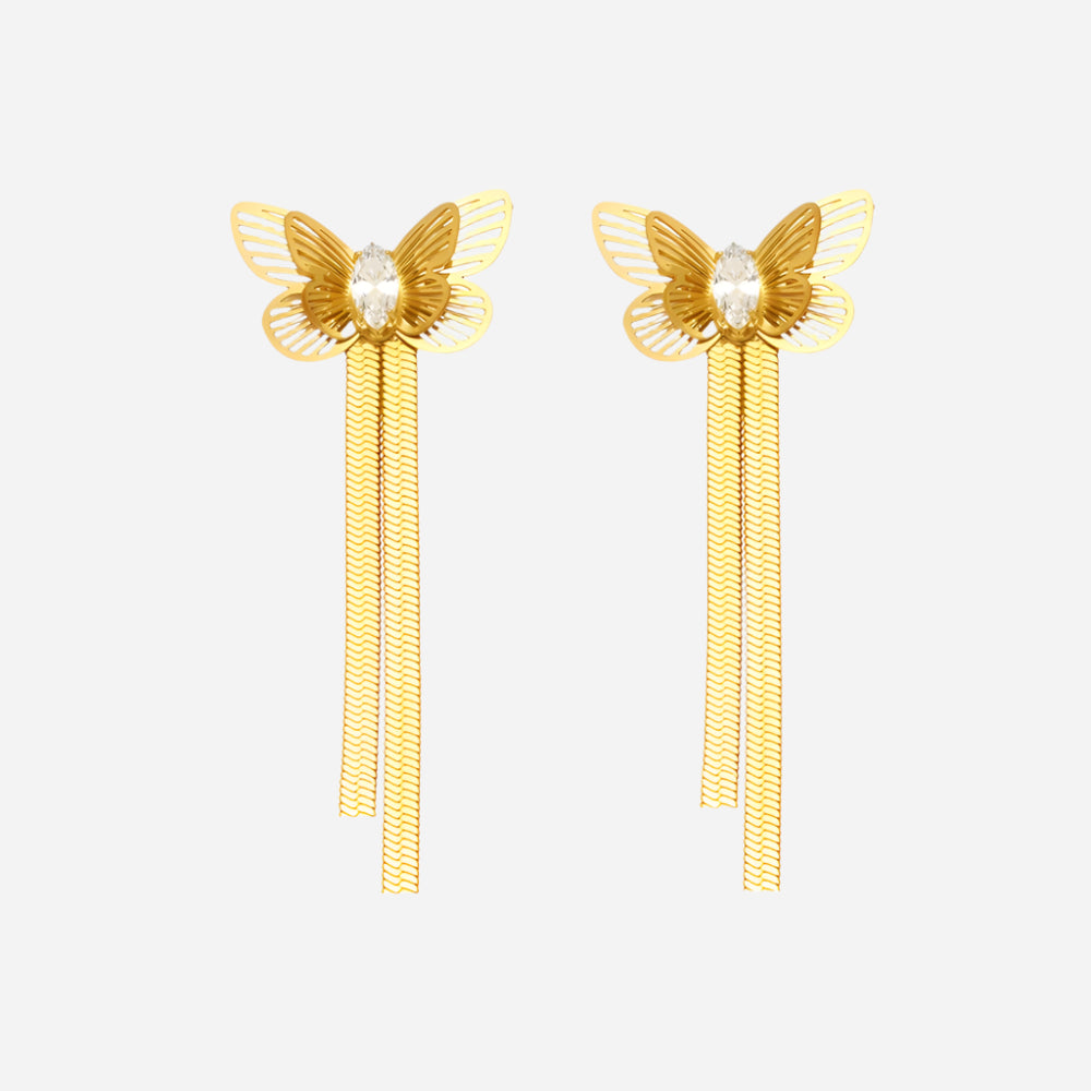 Pendientes de mariposa de circonita