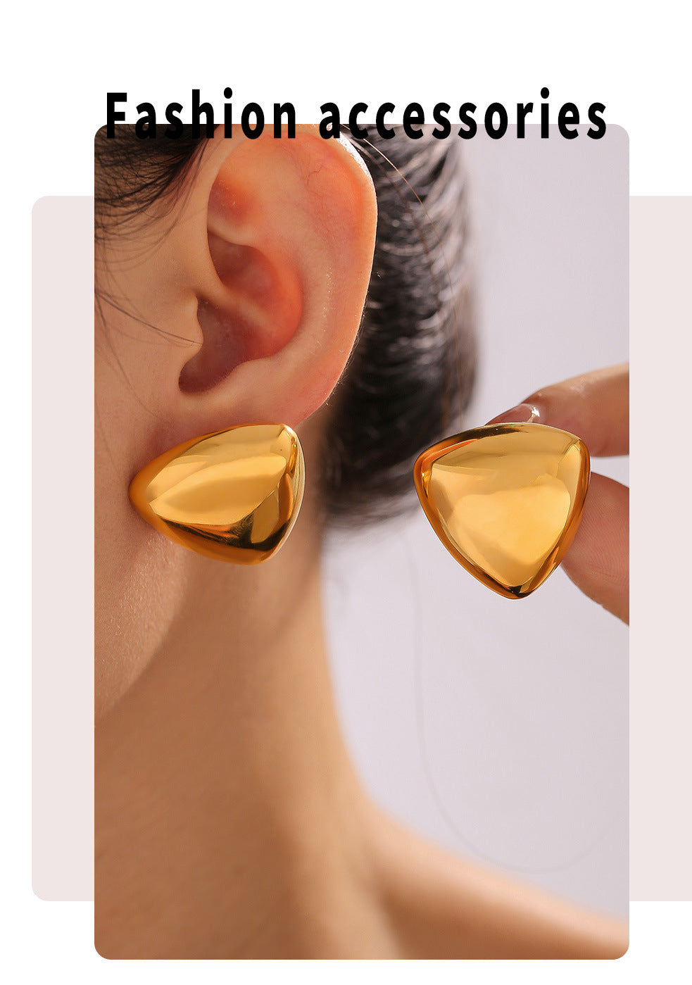 Pendientes geométricos triangulares lisos de acero inoxidable