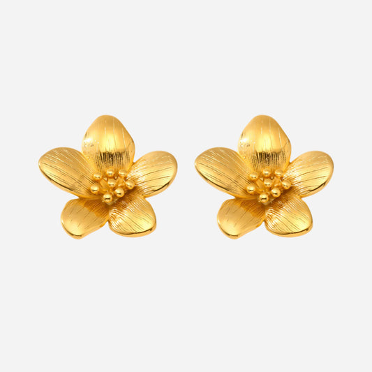 Pendientes de flores de oro