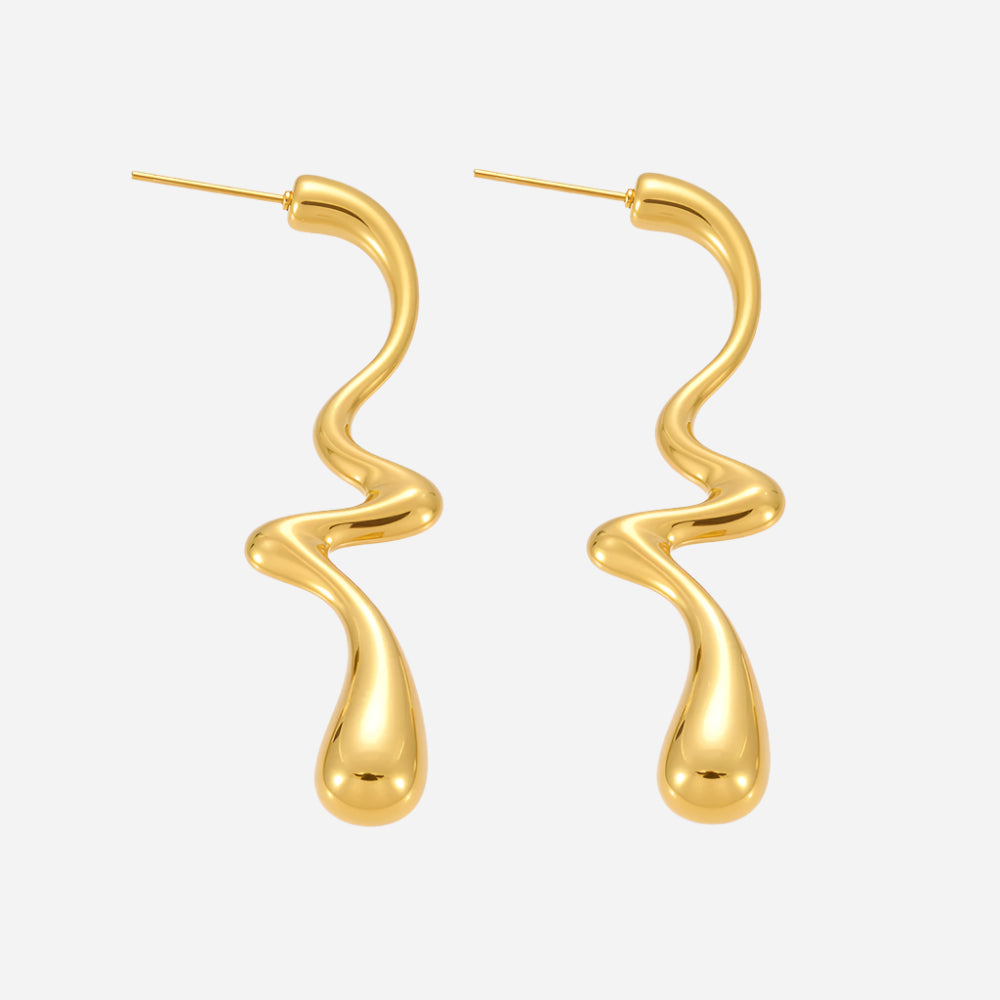 Pendientes de lágrima irregular de acero inoxidable