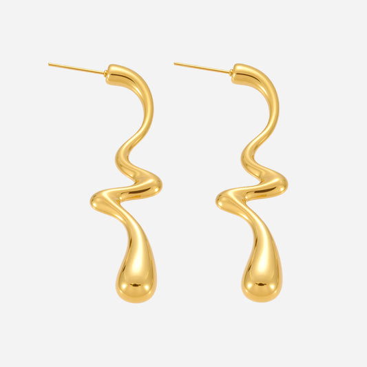Pendientes de lágrima irregular de acero inoxidable