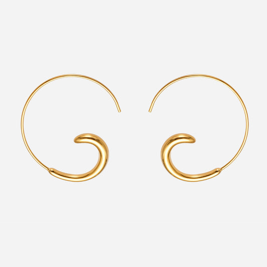 Pendientes minimalistas en forma de C de acero inoxidable con baño PVD