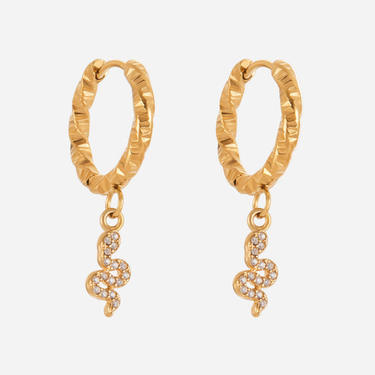 Exquisitos pendientes de acero inoxidable con circonita 5A para mujer