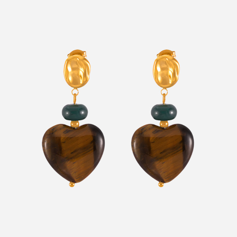 Pendientes de piedra de ojo de tigre