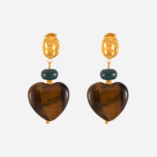 Pendientes de piedra de ojo de tigre
