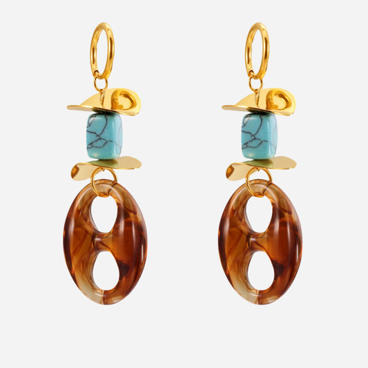 Pendientes largos de resina con forma de nariz de cerdo