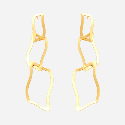 Pendientes de acero inoxidable con diseño irregular en oro de 18 quilates