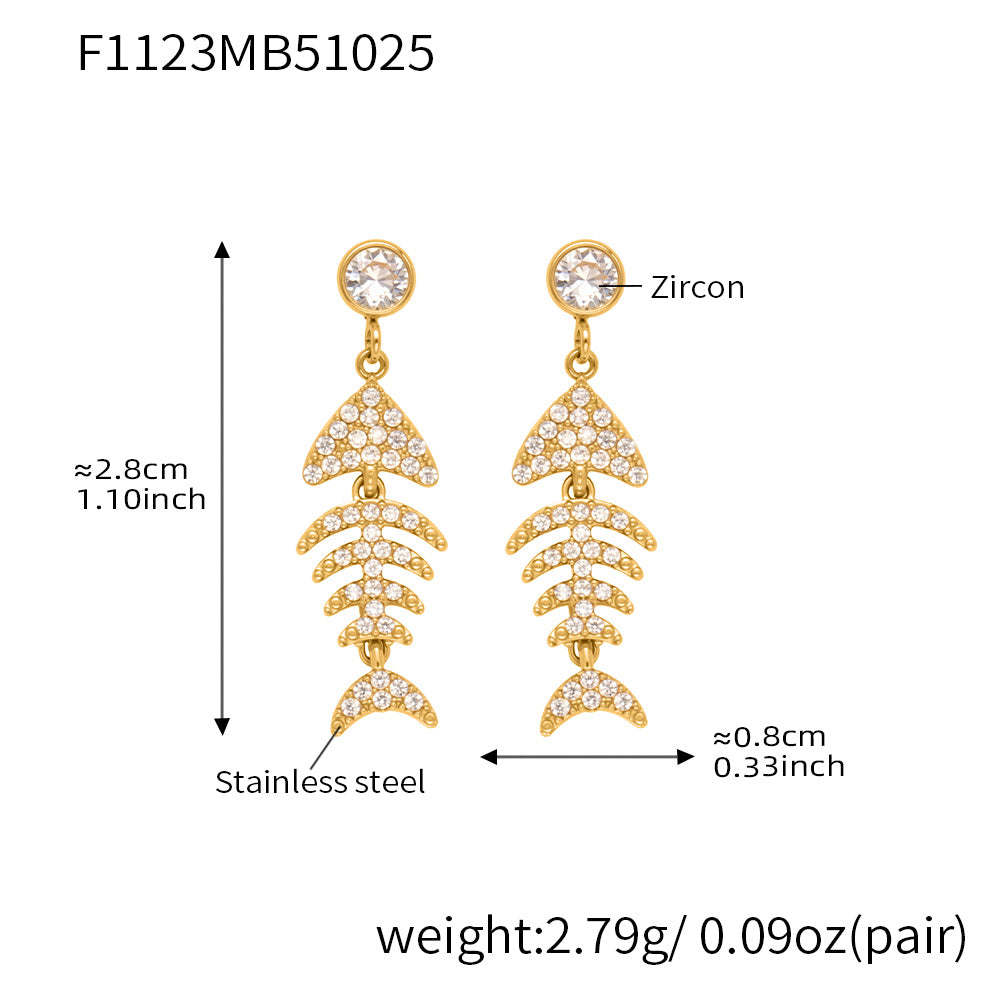 Living Water Stainless Steel Zircon Earrings