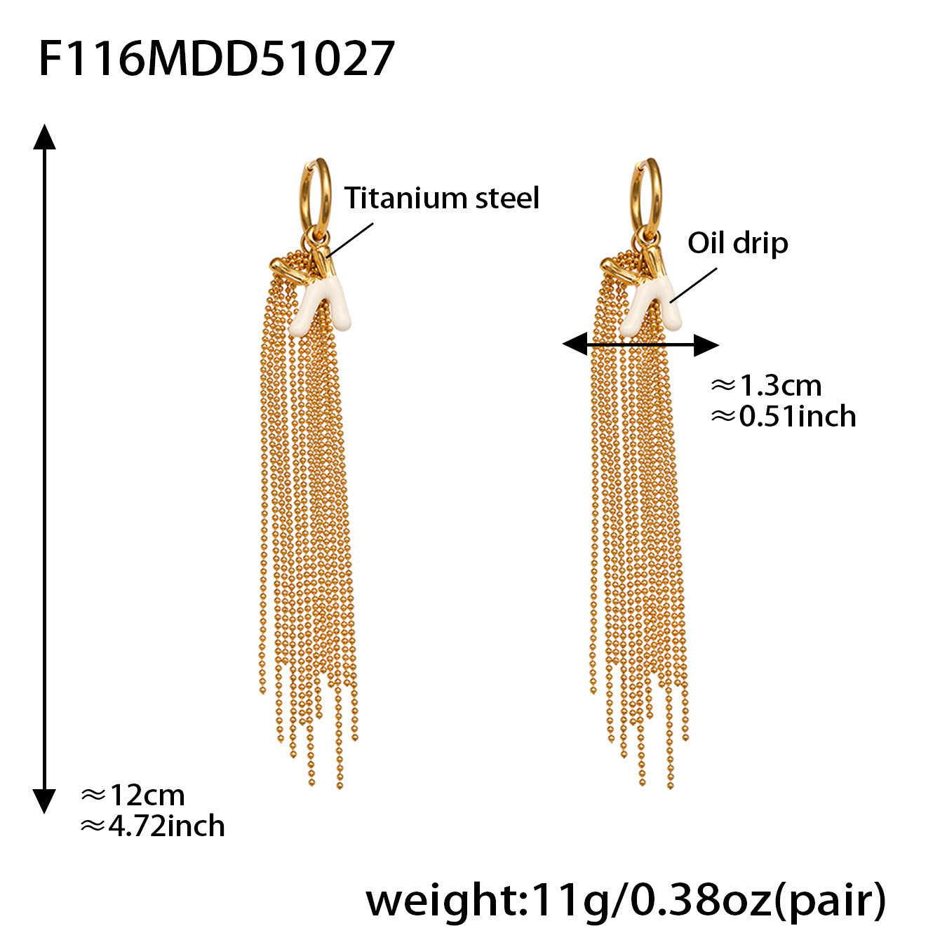 High-end tassel letter K name earrings