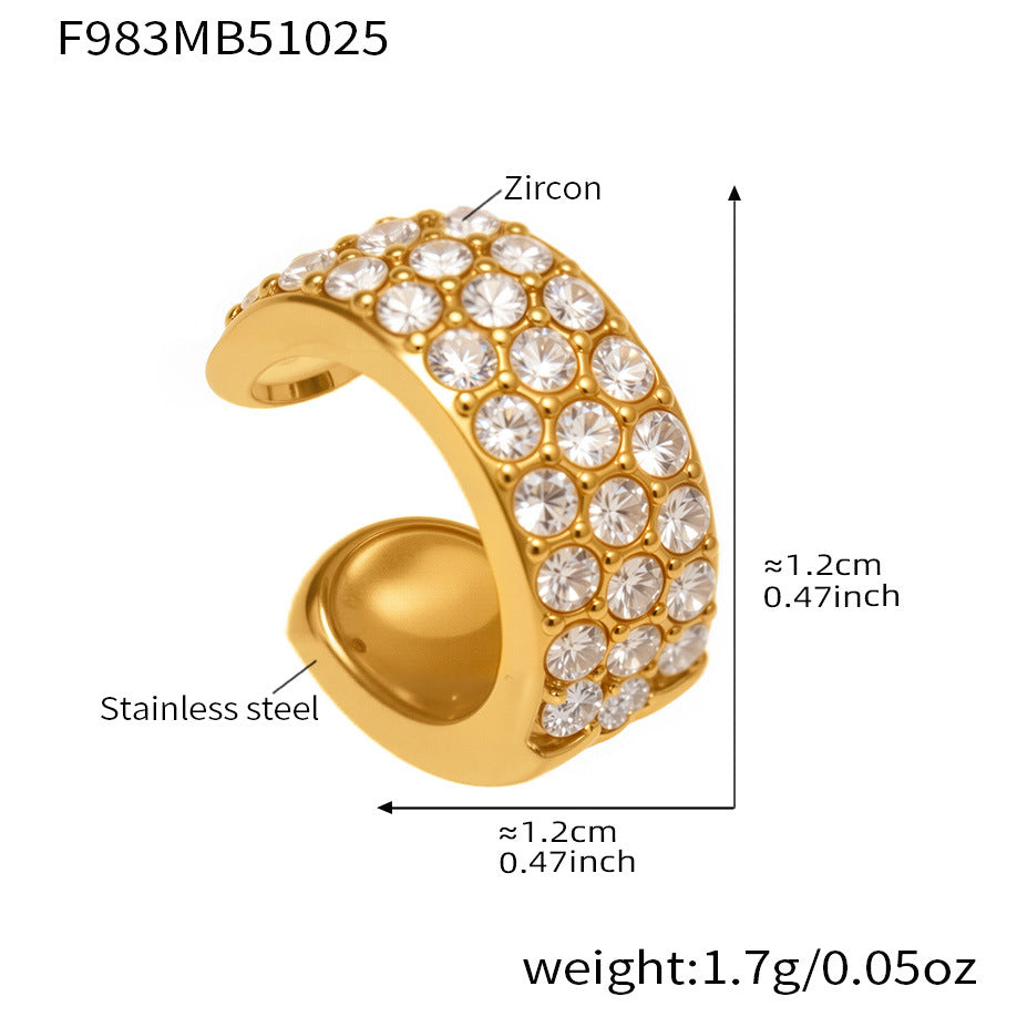 Sparkling Zircon Oval Earrings