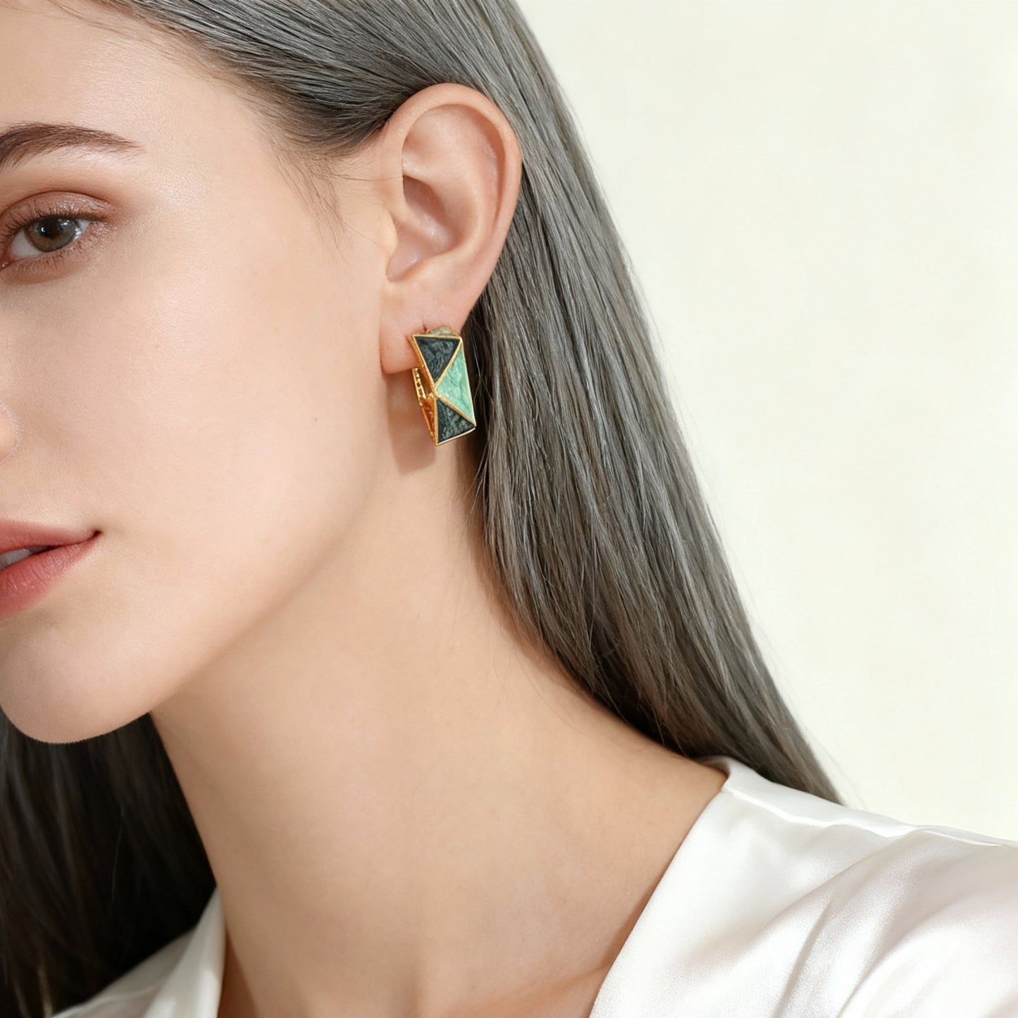 Fashion Enamel Oil Drop Geometric Earrings