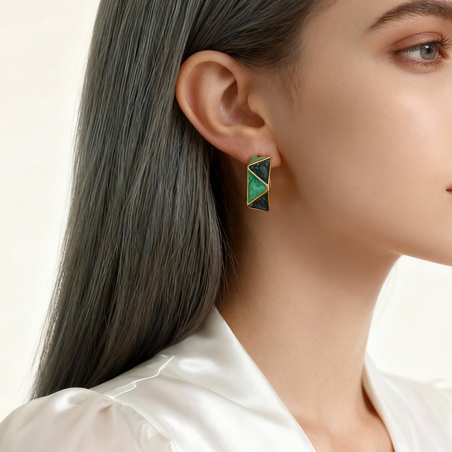 Fashion Enamel Oil Drop Geometric Earrings