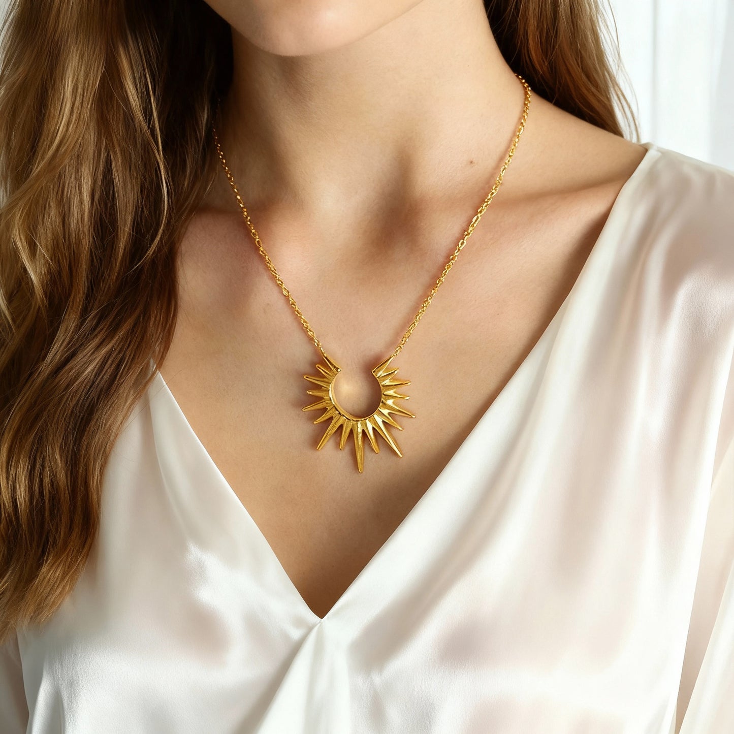 Geometric Radiant Pendant Necklaces