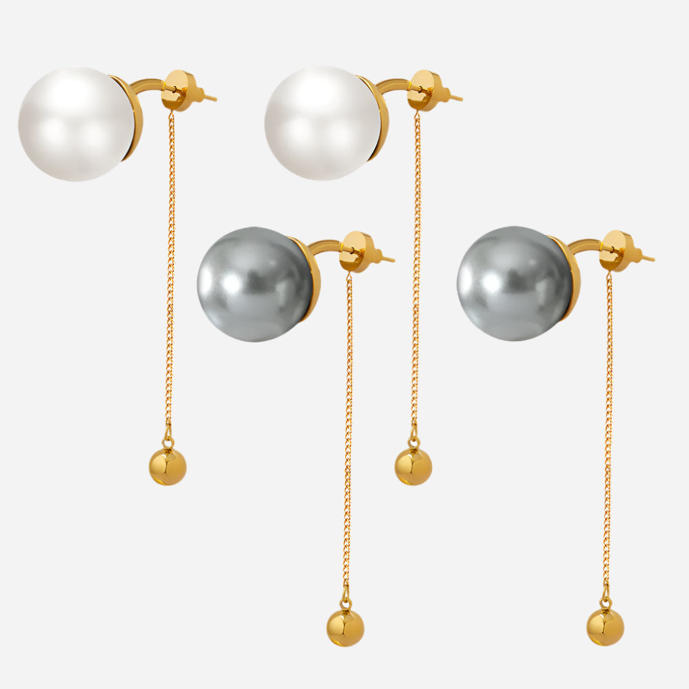 Pendientes de flecos de diseñador con detalles de perlas