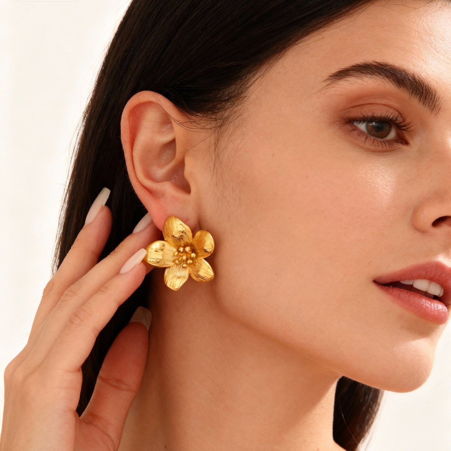 Gold Flower Earrings