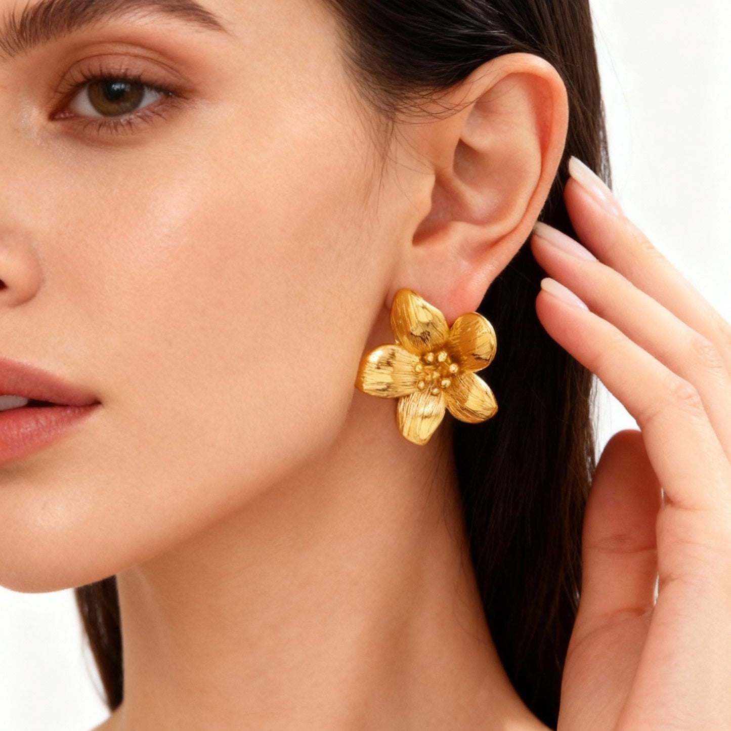 Gold Flower Earrings