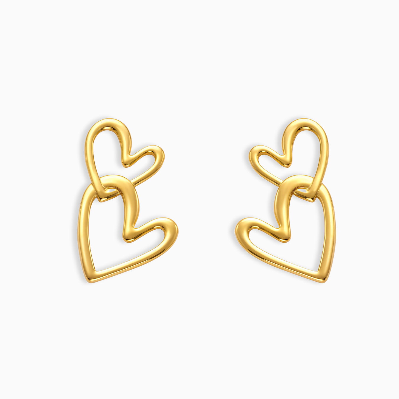 Pendientes clásicos y frescos de doble corazón.