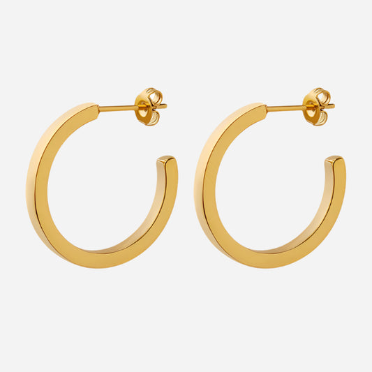 Pendientes abiertos en forma de C estilo revista, combinables con todo: pendientes geométricos de alta gama.
