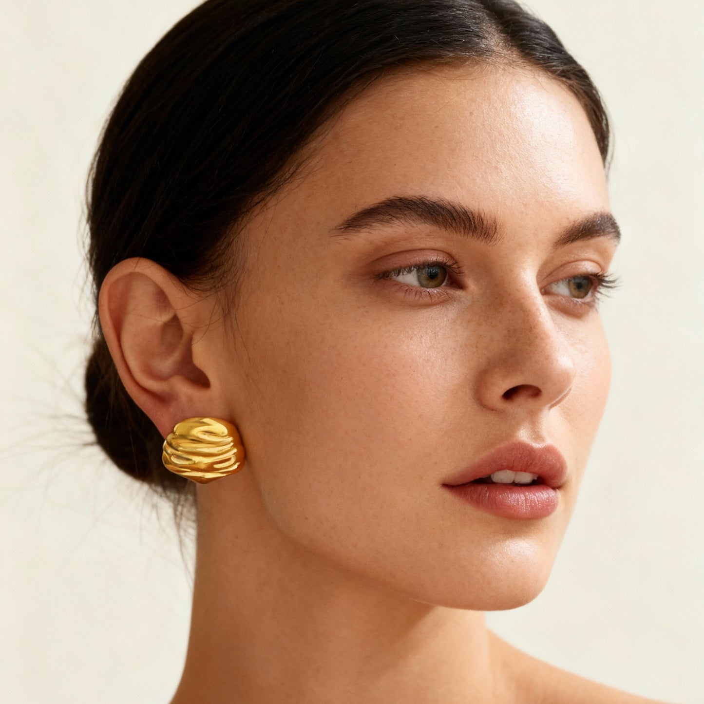 Irregular Wrinkled Hammered Lace Earrings