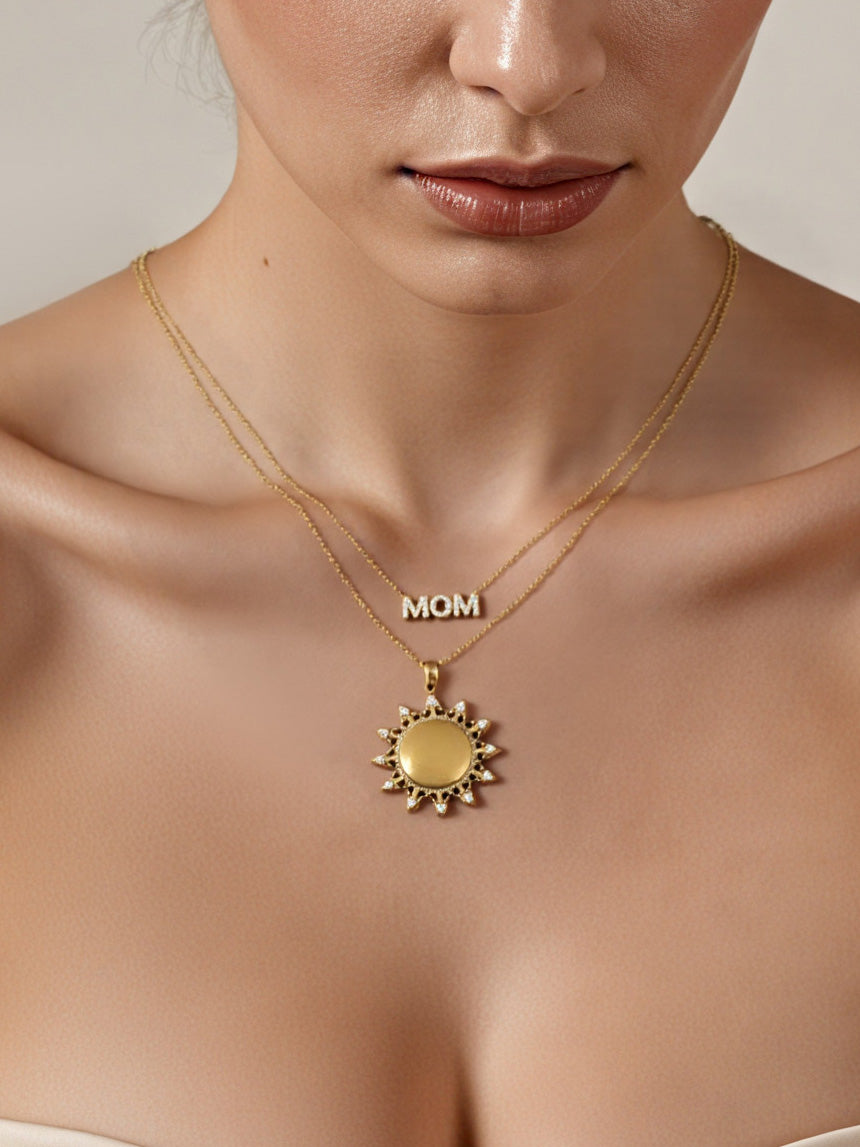 MOM Letter Charm Necklaces